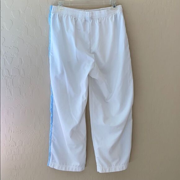 Nike Women’s Cropped Track Pants White & Light Blue Side Stripe – Size M - Picture 3 of 8